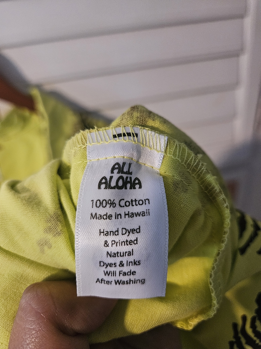 KEALOPIKO AHUKAI - SIZE XL - PALAI PRINT - LIME GREEN COLOR - Picture 5 of 6
